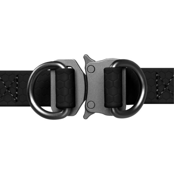 Mustad veekindlad koera rakmed, metallist kiirkinnitus ja nutika QR-passiga, 4 suurust.