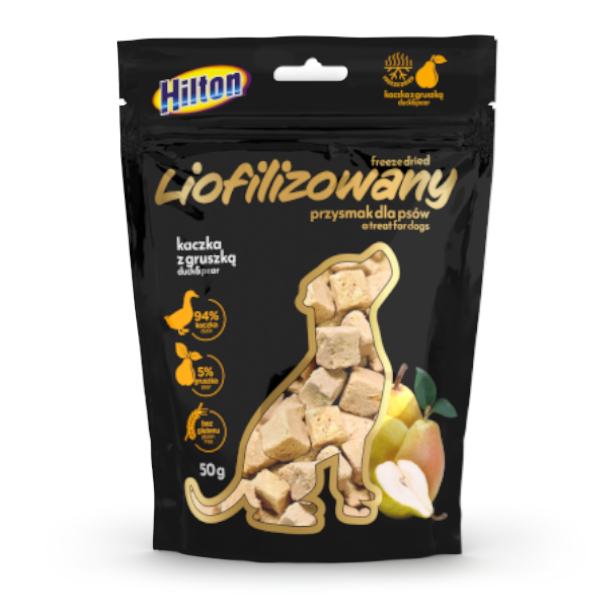 HILTON külmkuivatatud pardiliha pirniga, koertele, 50g