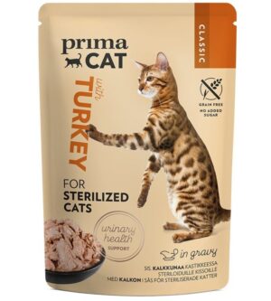 PrimaCat Classic kassieine steriliseeritud kassidele kalkun kastmes 85g