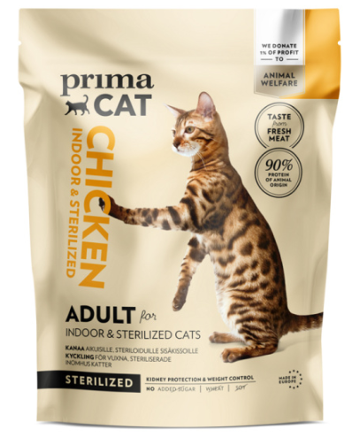 PrimaCat täistoit kanalihaga steriliseeritud kassidele 1,4kg